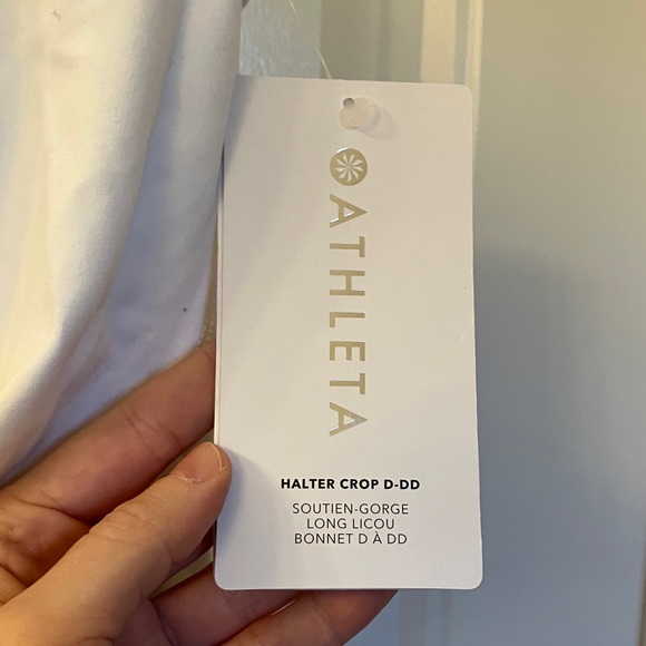 Athleta White Halter Crop Bra Top D-DD NWT - Picture 3 of 7